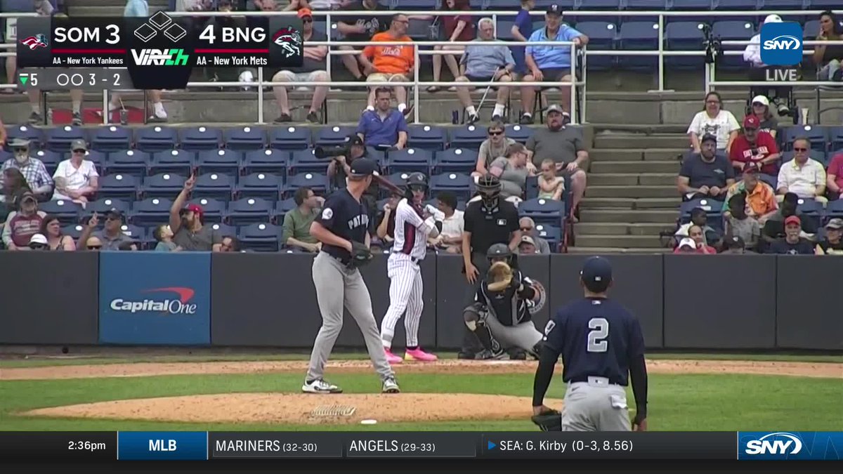 Ryan Clifford goes the other way for a home run! 💣 Catch the Binghamton Rumble Ponies NOW on SNY!