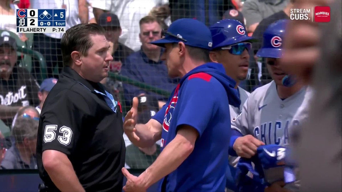 Craig Counsell and Nico Hoerner have been ejected from today's game.