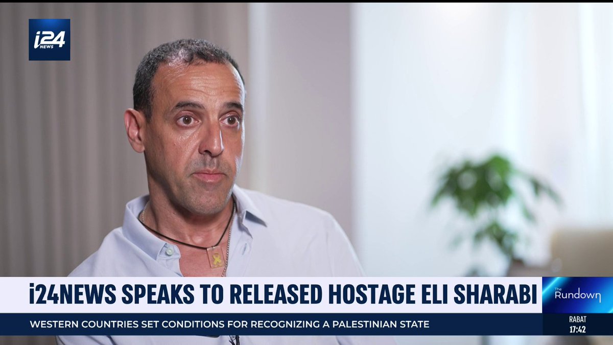 Former hostage Eli Sharabi sat down with i24NEWS's Naveh Dromi, describing the starvation and torment by Hamas terrorists – and the tragedy of finding out that his wife and children were murdered on October 7