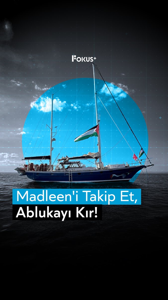 ➕Madleen’i takip et, ablukayı kır! ▪️Nasıl takip edebilirim? ▪️ gir, ‘Follow Flotilla’ üst menüsünden ‘Madleen Tracker’a tıkla. #WeAreMadleen