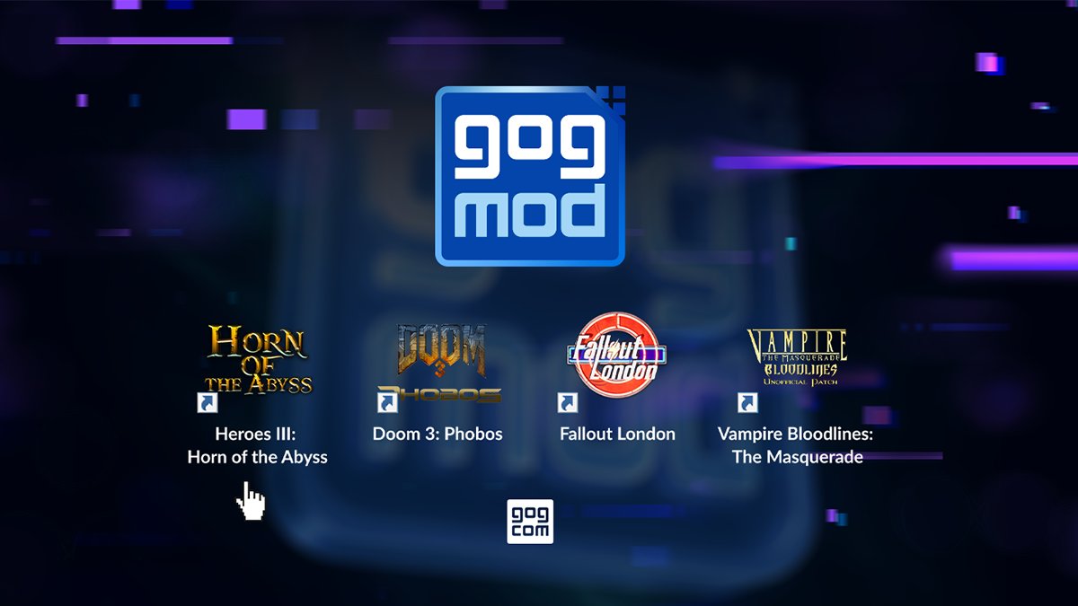 Modding is a huge part of PC gaming history. But for many, it isn’t the easiest thing to do. That’s why we’re thrilled to introduce another initiative of ours: GOG One-click Mods – a curated selection of premium mods directly packed with the game for the smoothest installation! 👉 While mods can breathe new life into games, especially classics, managing them can be daunting: file digging, installation guides, compatibility nightmares, and so on. With GOG One-click Mods, that’s no longer the case. Everything is pre-packed, pre-tested, and ready to go. You click “install”, and then you play. Right now, you can enjoy these absolute legends: - Heroes of Might and Magic III: Horn of the Abyss - DOOM 3: Phobos - Vampire: The Masquerade – Bloodlines: Unofficial Patch - Fallout: London One-click Edition (an even easier way to play this beauty) And one more title joining later this year… Skyblivion! These mods aren’t just tweaks, they’re preservation work – passion projects. One of the reasons classics stay alive, grow stronger, and stay relevant. But enough talking, go try them out right now! 💜