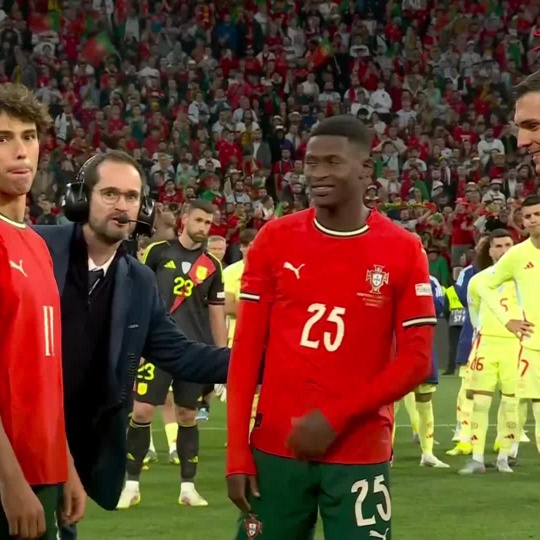 Nuno Mendes gets rewarded for his brilliant performances by receiving the #NationsLeague Player of the Tournament award 🥇