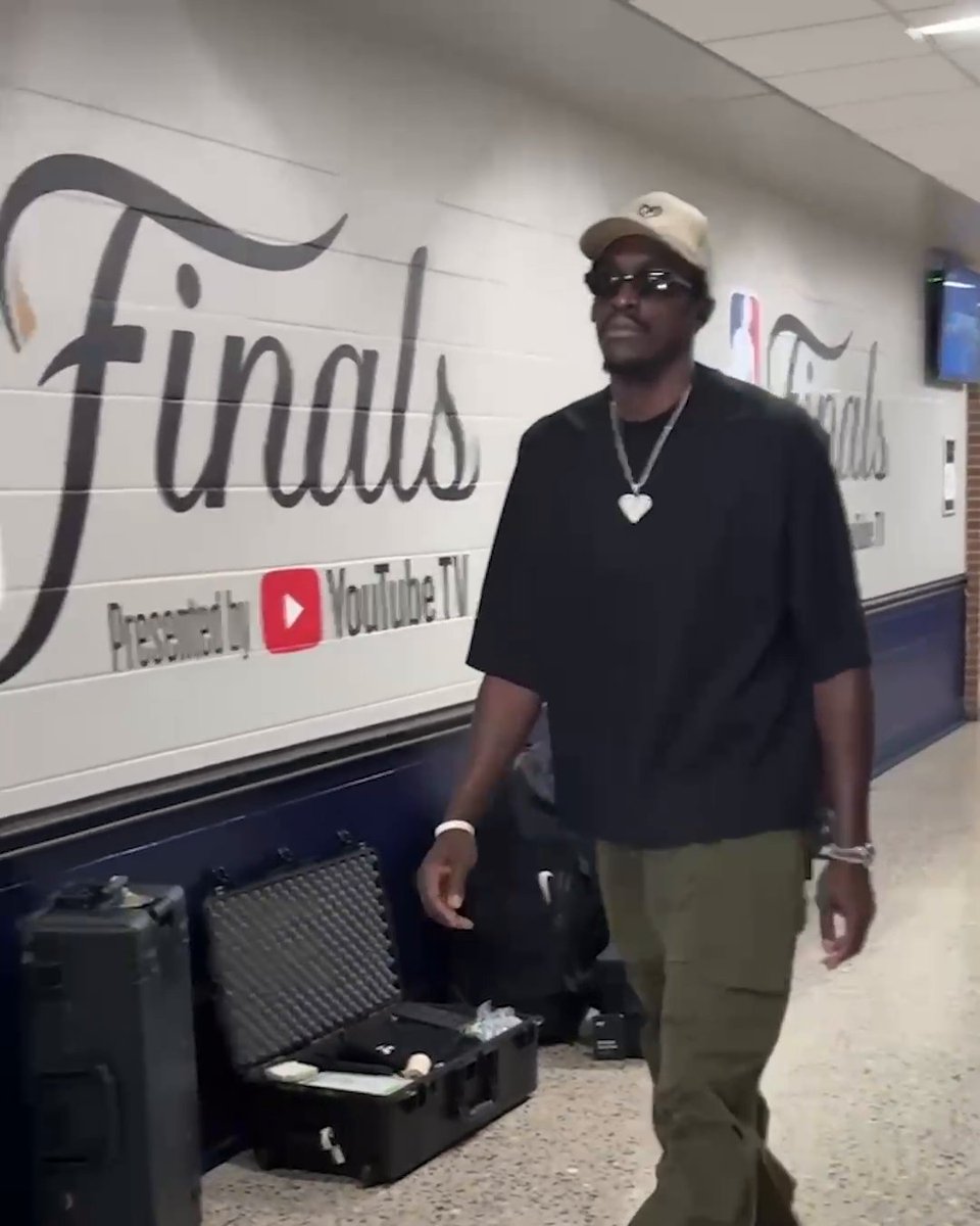 Spicy P in the building for NBA Finals Game 2 😤 How many points will the 2025 ECF MVP drop tonight for the Pacers? 👀