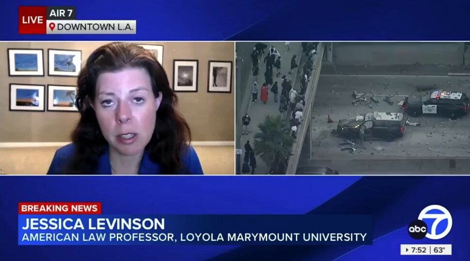 lmao. professor levinson talking about how dangerous it would be to use the insurrection act, as a police car is firebombed in the background