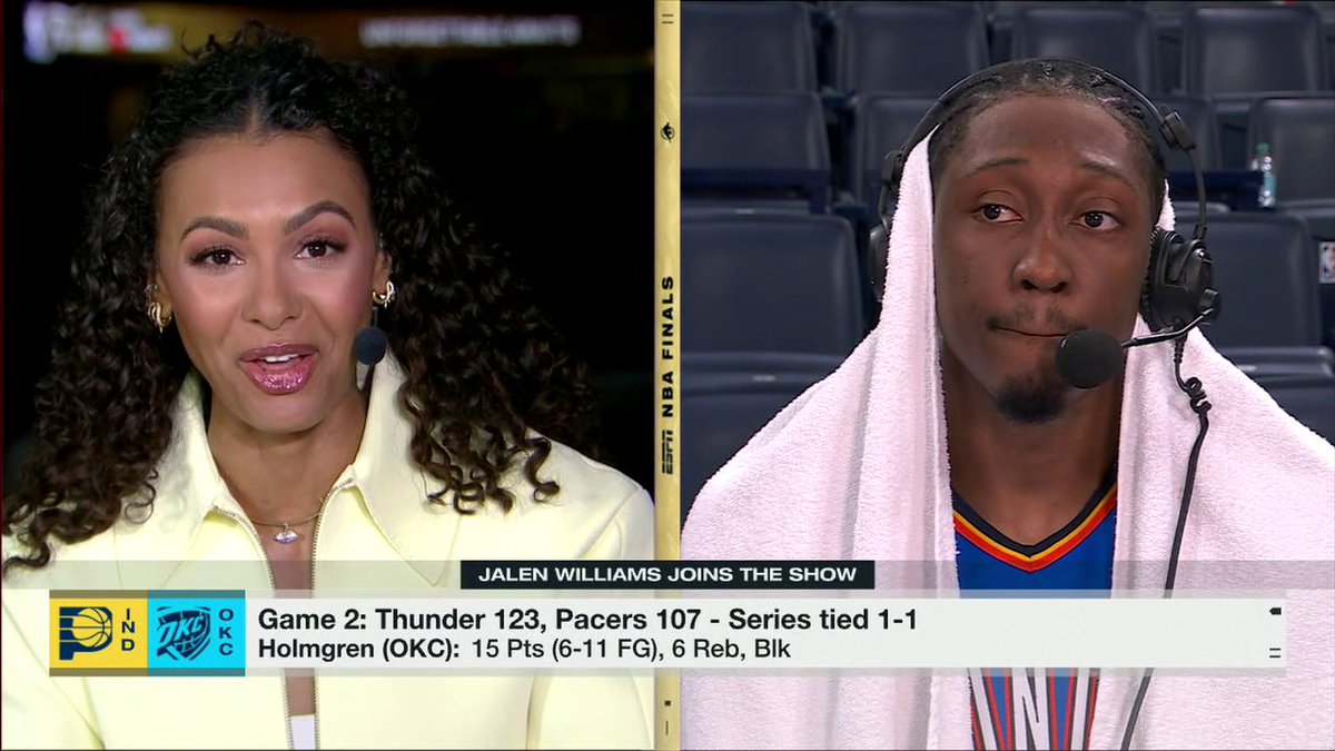.Malika Andrews: "Do you think this OKC team has played its best basketball yet in these Finals?" JDub: "I don't think you ever wanna limit yourself." 🔥