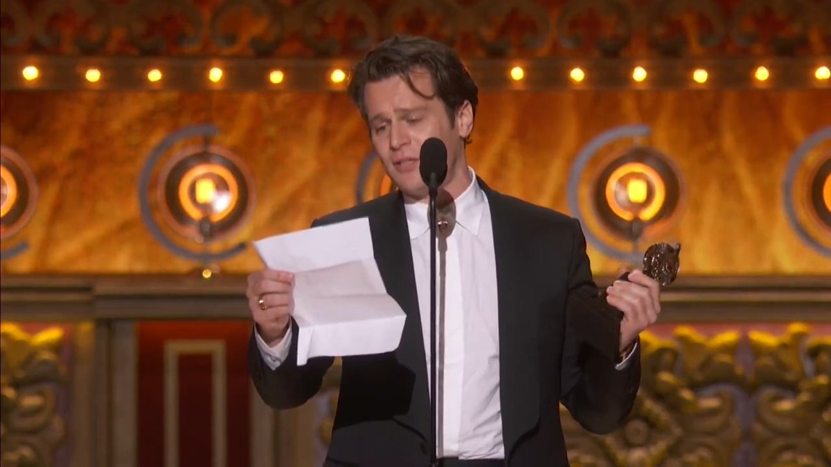 jonathan groff won his first tony award and made the biggest speech in history last year. ❤️