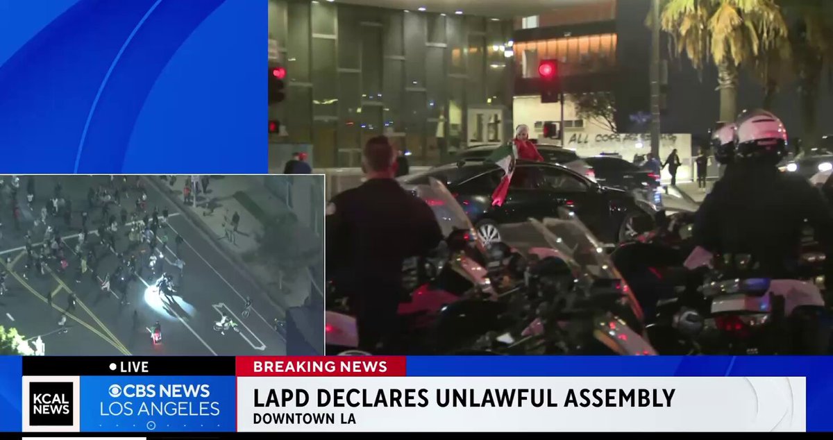 🚨 JUST IN: MASSIVE street fights breaking out in Downtown Los Angeles while police watch At least the rioters are beating up *each other* instead of innocent victims this time.