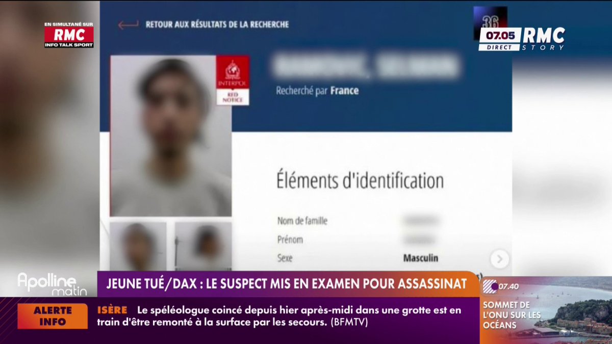 🇫🇷 FLASH | Un mineur de 16 ans s’est rendu samedi soir à Bordeaux. Il était le suspect principal du meurtre d’un adolescent de 17 ans, poignardé à Dax, après la victoire du PSG en Ligue des Champions.