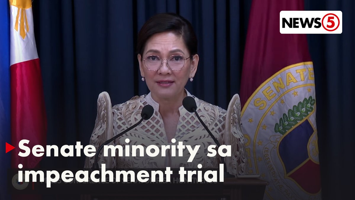 'KIKILOS KAMI SA SENATE MINORITY' Ihahain ngayong Lunes ng hapon, June 9, nina Sen. Risa Hontiveros at Senate Minority Leader Koko Pimentel ang mosyon ng minorya sa plenaryo para simulan na ang impeachment trial laban kay Vice Pres. Sara Duterte.