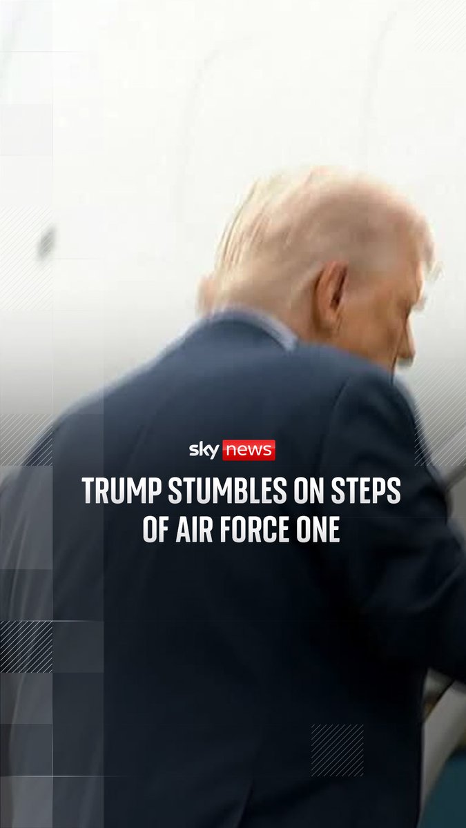 The US president nearly took a tumble when he was heading back to Washington DC after spending the weekend in New Jersey.
