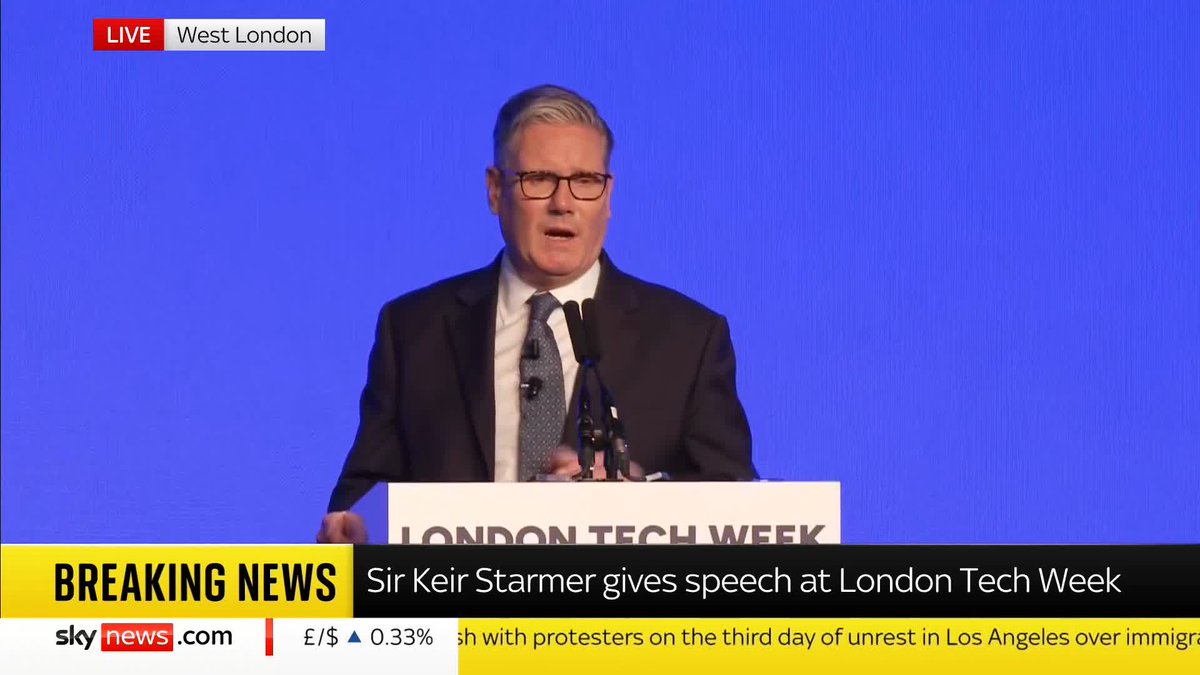 'AI and tech makes us more human' Prime Minister Sir Keir Starmer is speaking at London Tech Week, following the government's announcement on boosting teaching around AI Watch live: 📺 Sky 501, Virgin 602