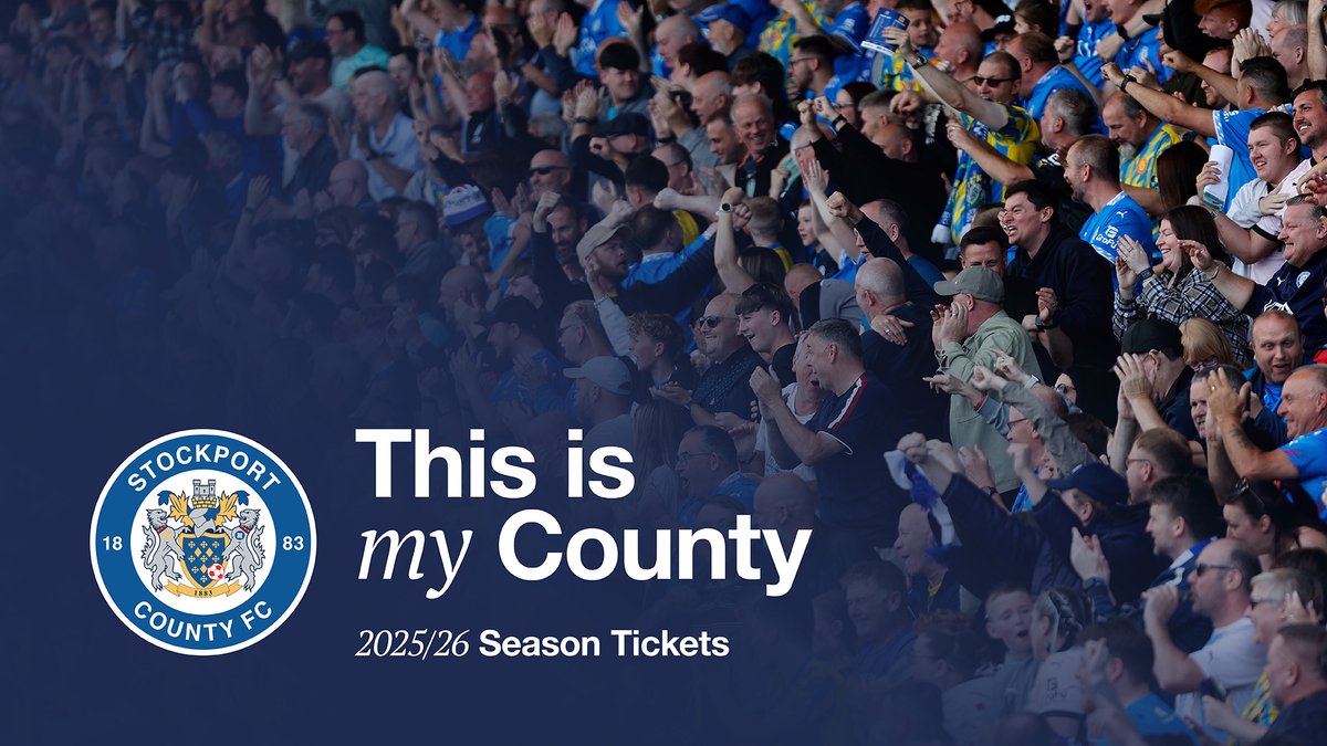 This Is My County 💙 It’s more than just a day out. It’s a way of life - and it starts right here with a My County Season Ticket 🤩 #StockportCounty #ThisIsMyCounty