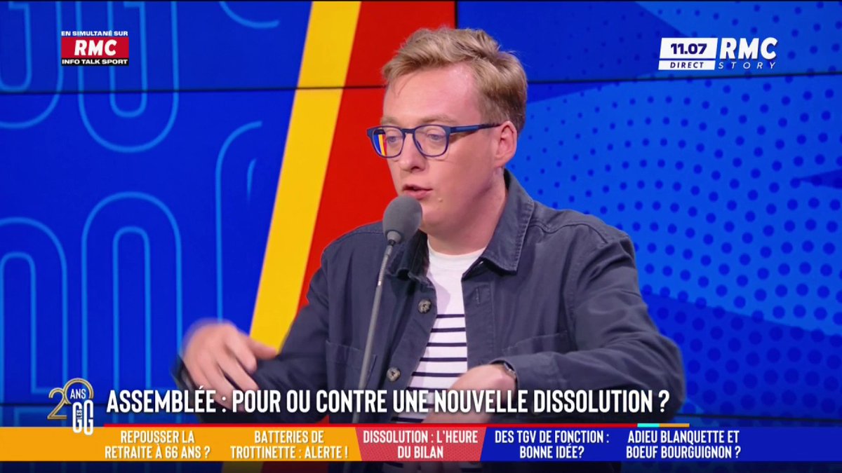 🗳️ Souhaitez-vous une nouvelle dissolution ? 🗣️ Antoine Diers : "Je ne vois qu'une autre option : la démission ! Si on a une dissolution, je crains qu'il nous refasse le coup de "tout le monde contre le RN", la gauche radicale, antisémite se met avec les macronistes" #GGRMC