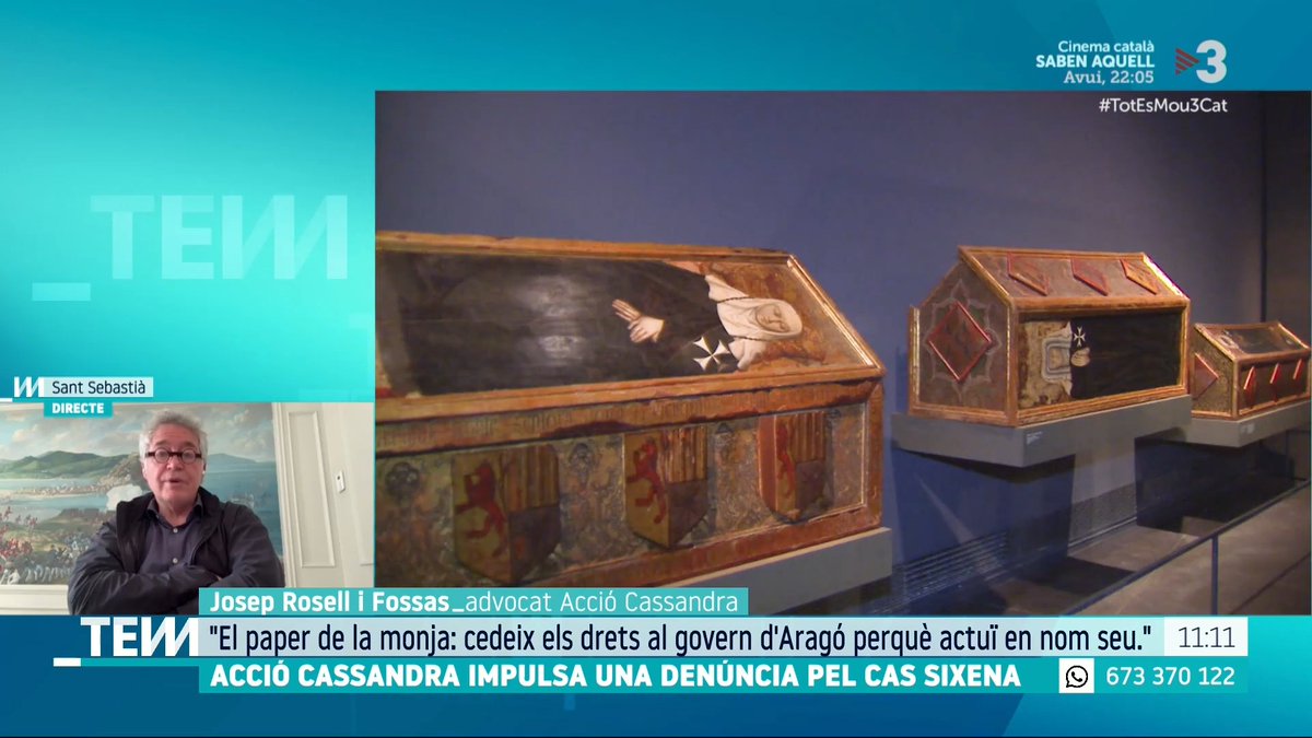 🔴 Acció Cassandra impulsa una denúncia pel cas Sixena "Hem de defensar el dret universal de gaudir de l'art", Josep Rosell i Fossas (FossasJosep), advocat Acció Cassandra #TotEsMou3Cat ▶