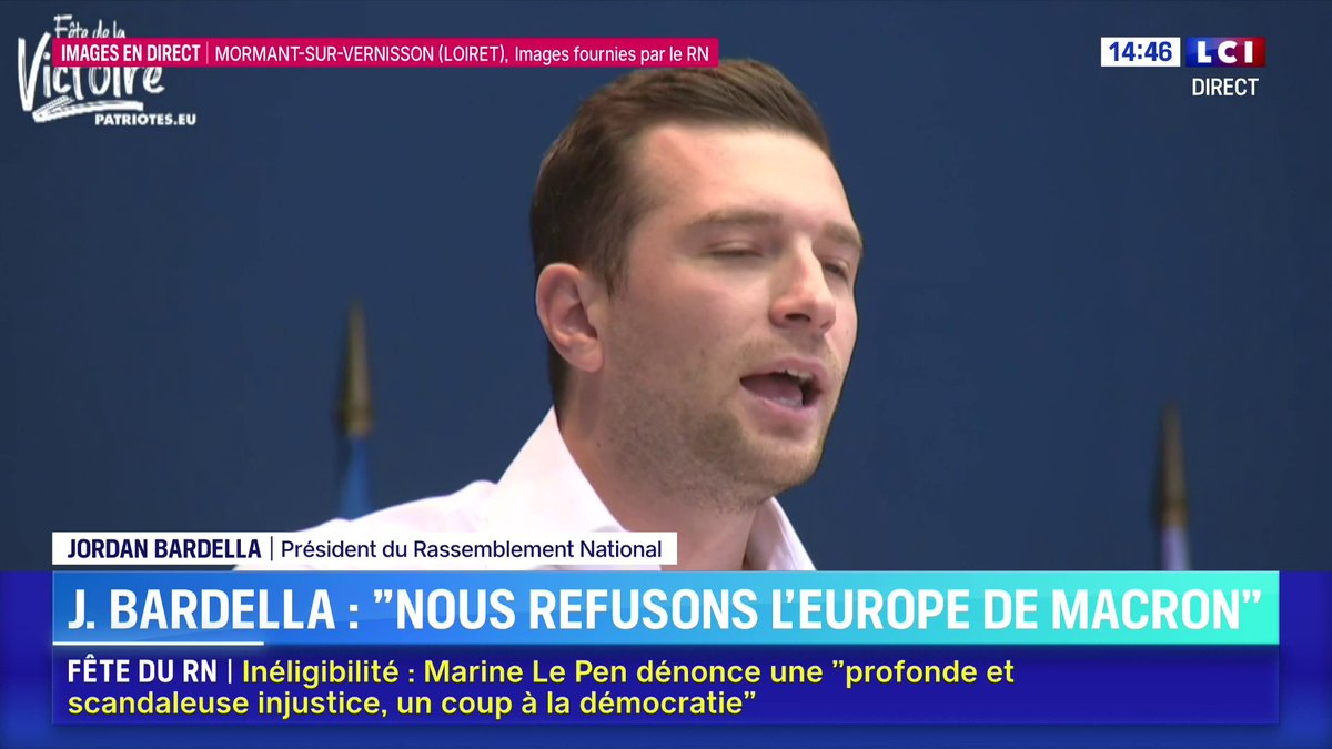🗣️ « Nous refusons l’Europe de Macron, pour lui préférer l’Europe des Nations » déclare Jordan Bardella (Jordan Bardella)