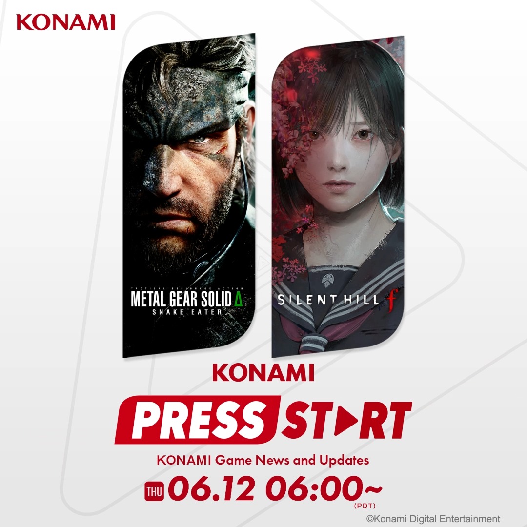 ⬆⬆⬇⬇📢Global Premiere📺⬅➡⬅➡ Join our KONAMI PRESS START livestream on June 12th for the latest franchise updates. Plus, hear directly from our passionate developers! 🎮 📺 Where to watch: 🔴 🟣 See showtimes below 👇 🇺🇸 6a.m. PDT/ 9a.m. EDT 🇧🇷 10a.m. GMT-3 🇬🇧 2p.m. BST 🇯🇵 10p.m. JST #KonamiPressStart
