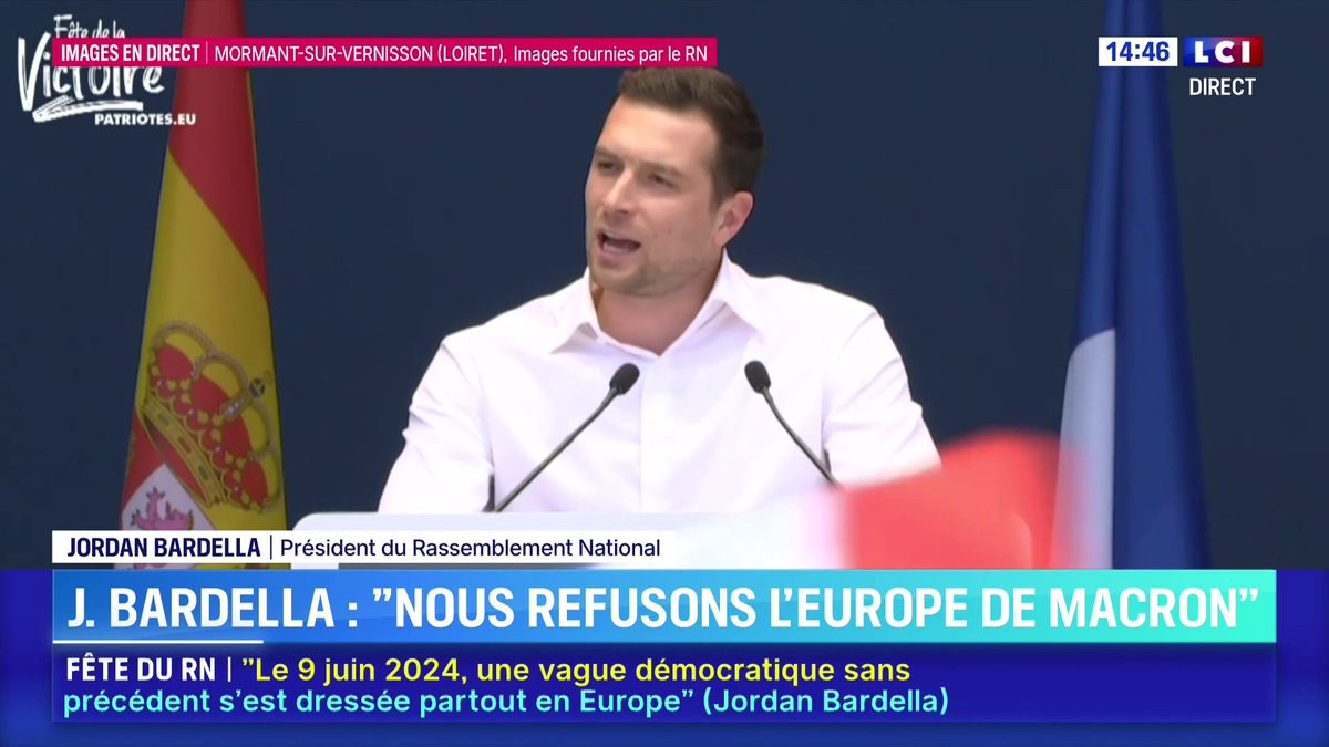 🗣️ « Avec nous au pouvoir demain partout en Europe, vous n’aurez plus à avoir honte d’appartenir au plus grand et au plus beau pays du monde » déclare Jordan Bardella (Jordan Bardella)