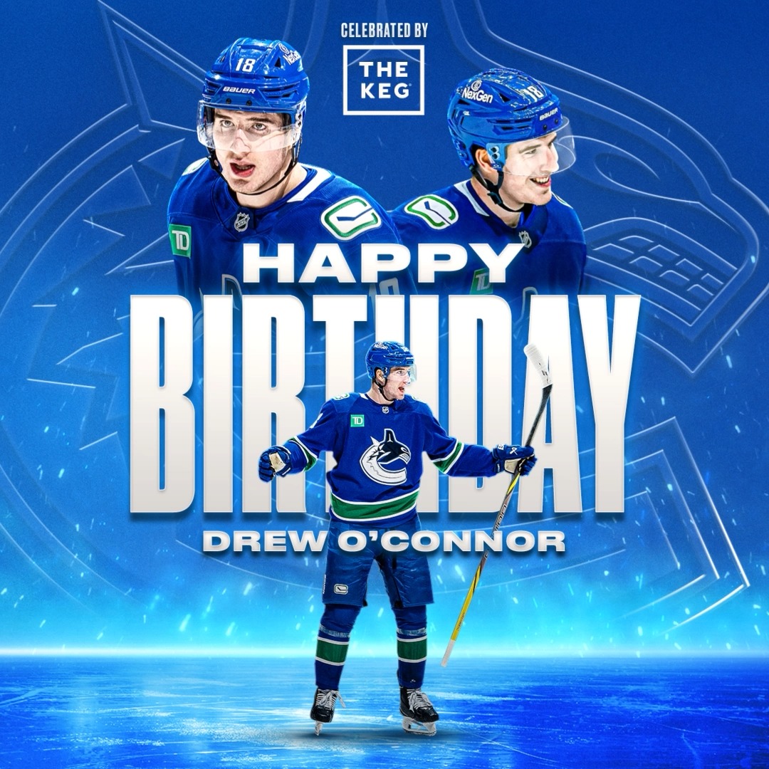 Join us in celebrating Drew O'Connor's birthday! 🎂 #Canucks | The Keg