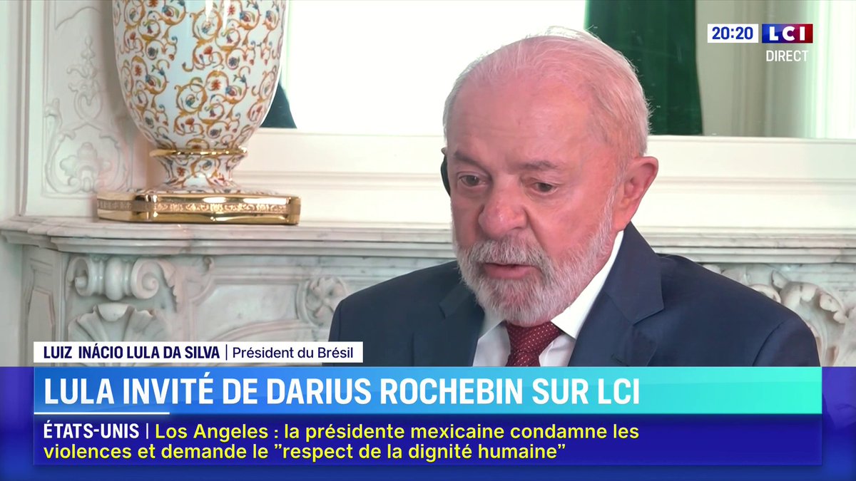 🔴 Le président brésilien Lula (Lula), invité de Darius Rochebin 🗣️ Reconnaître l'État palestinien ? "Ce serait un geste politique extraordinaire parce que la France c'est la fraternité, la solidarité, qui ne peut pas être d'accord avec le génocide à Gaza."