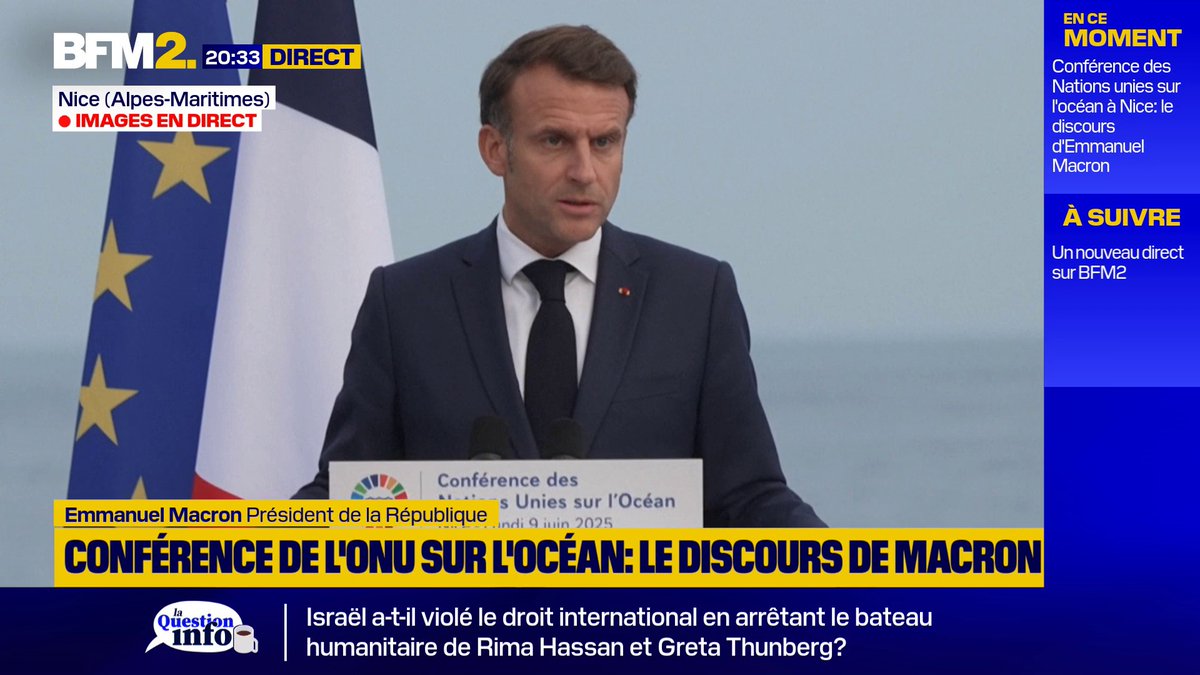 💬 "Le blocus humanitaire à Gaza (...) est une honte" Emmanuel Macron s'exprime sur le bateau pour Gaza intercepté par Israël