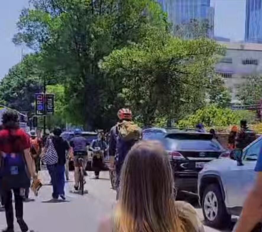 Is this the “riot” in Los Angeles, California that Trump needs the Marines to help stop? I’m confused. Nah, he’s trying to turn a peaceful protest into a riot for political gain.