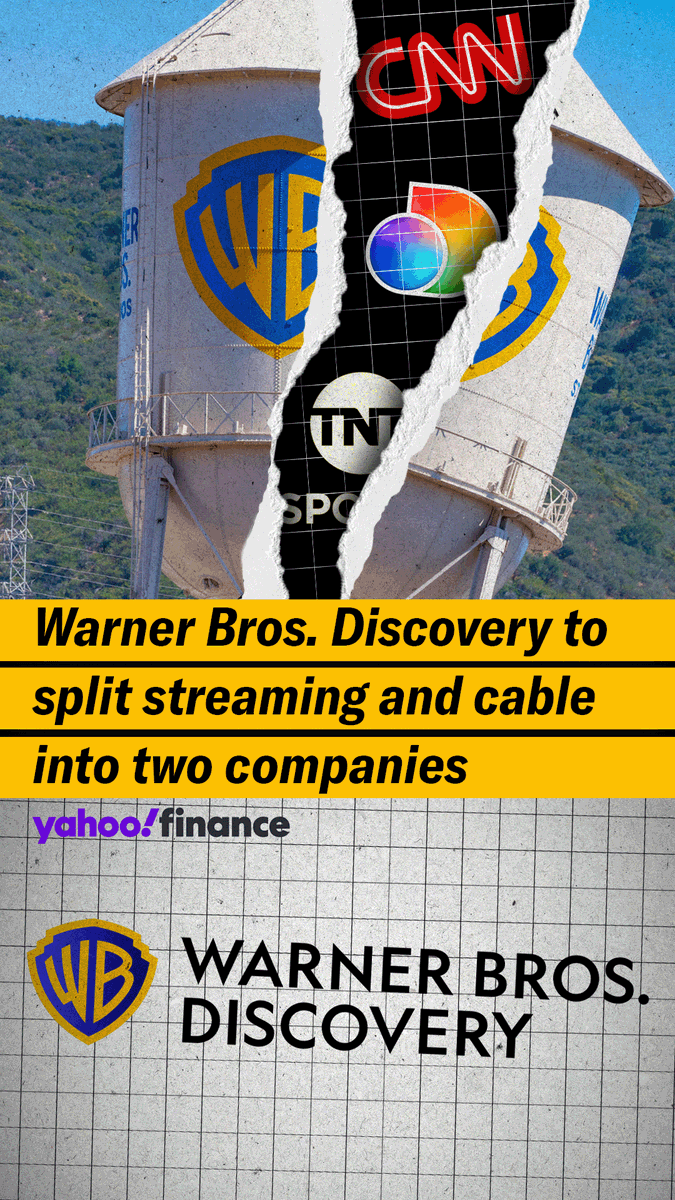 Warner Bros. Discovery announces it will split streaming and cable into two public companies.
