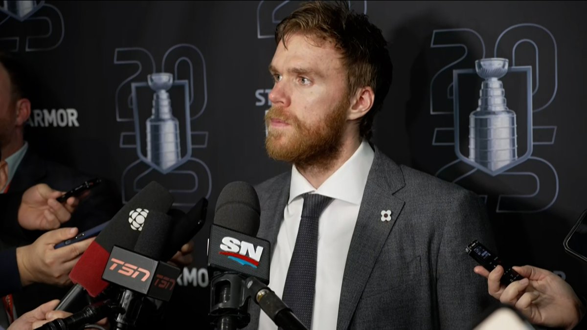 "Not our best at all. I don't think our best has shown up all series long, but it's coming. Shift the focus to find a way to get a win in Game 4." Connor McDavid on the #Oilers results so far in the Stanley Cup Final. Enterprise | #LetsGoOilers