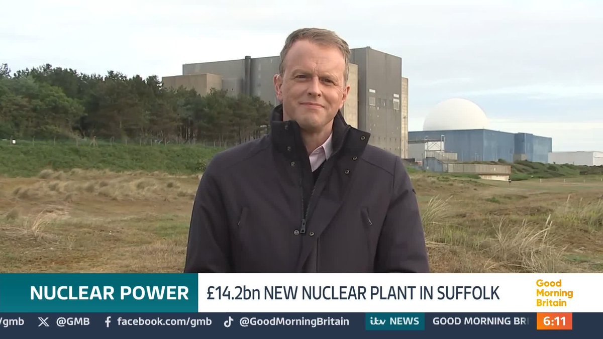 As part of tomorrow’s Spending Review, a new nuclear plant at Sizewell in Suffolk has been confirmed, at a cost of £14.2 billion. The Government says it will create 10,000 jobs and provide energy for six million homes. Nick Dixon reports.