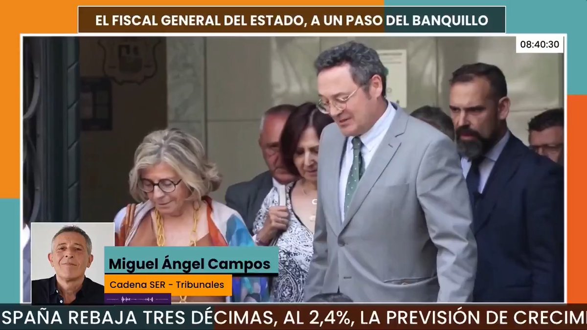 🎙️ Miguel Ángel Campos explica los “argumentos creativos” del juez Hurtado en el procesamiento al fiscal general del Estado: ❌ “Construye una hipótesis y rechaza todo lo que no se adecúa al relato” 🗯️ “Yo reto al juez Hurtado, si cree que he mentido, a que haga lo que tiene que hacer”
