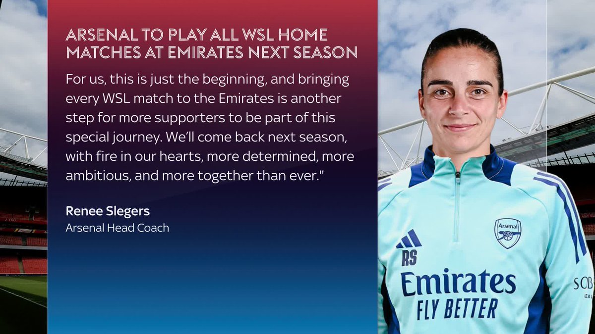 BREAKING: Arsenal confirm they will play all Women's Super League home matches at the Emirates Stadium next season 🚨🔴
