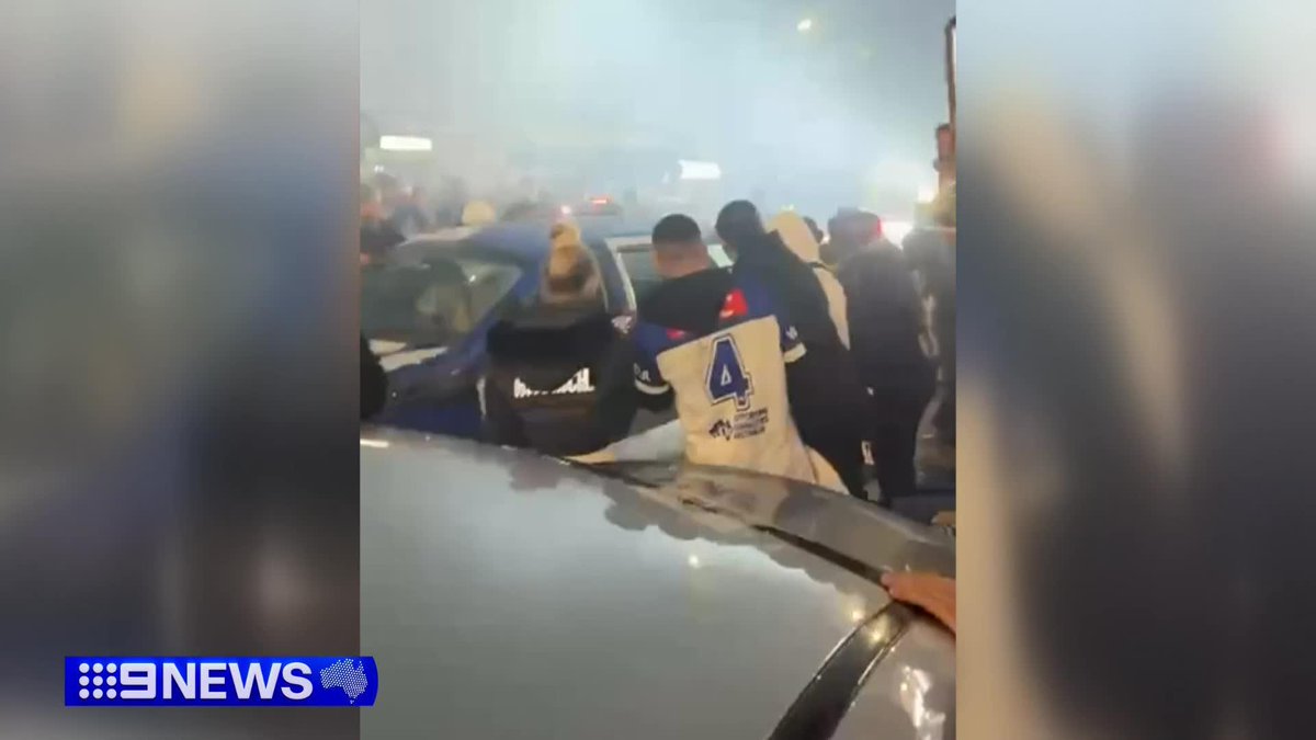 Bulldogs fans are already celebrating like they've won the Premiership! Last night they shut down parts of Belmore after their win against Parramatta. #9News
