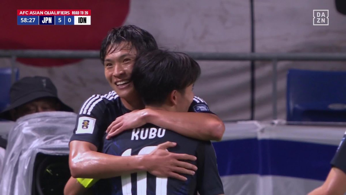 今日大活躍🥷 町野修斗が1ゴール2アシスト 久保建英の絶妙なラストパスに合わせた 🏆AFCアジア最終予選 🆚日本×インドネシア 📺#DAZN ライブ配信 最強の #代表みようぜ