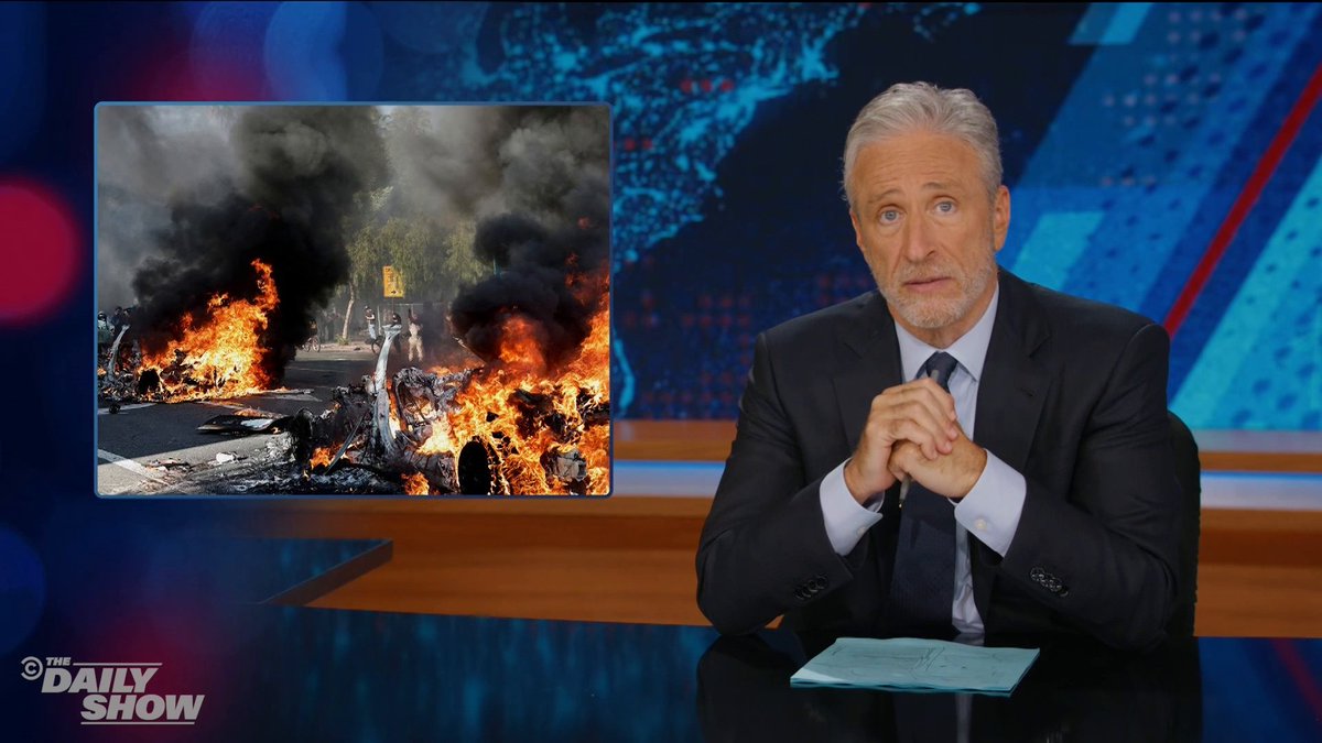 "It must be hard for the Right to see how petty and petulant these two man-babies are." Jon Stewart on the Trump/Elon feud