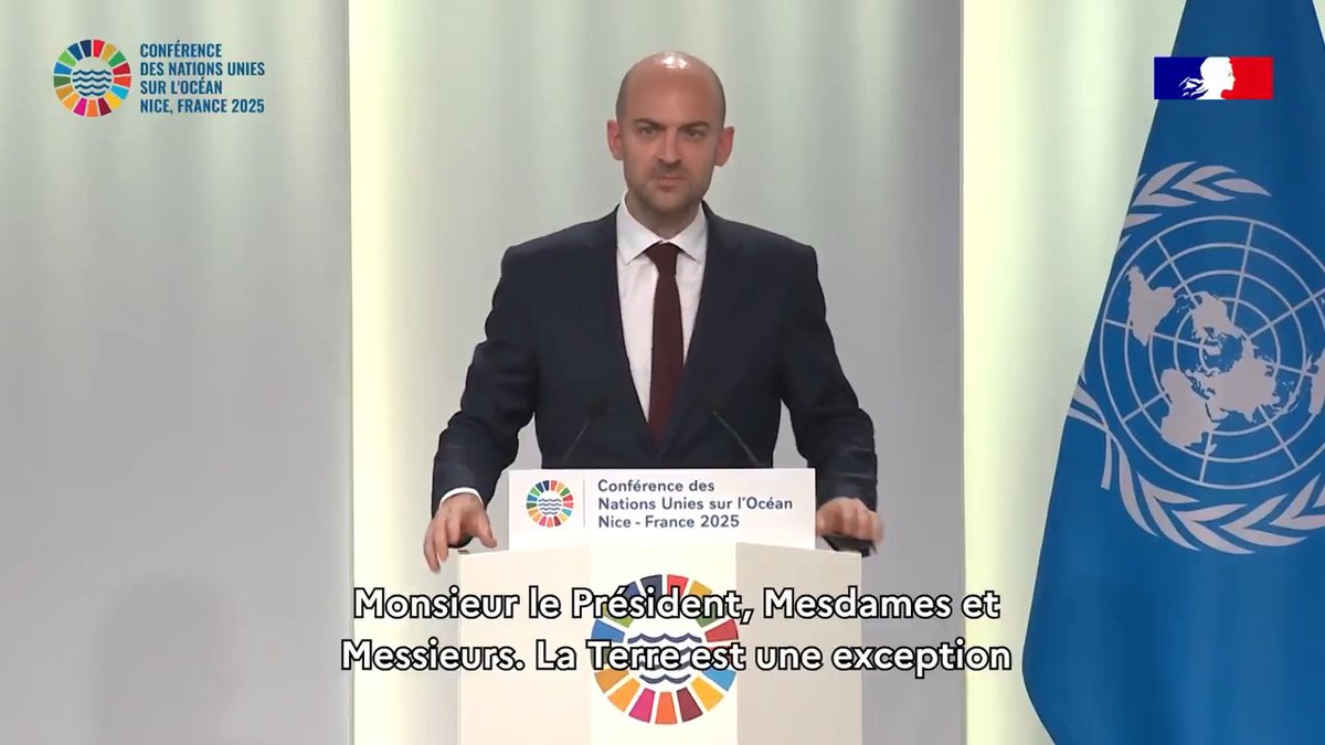 #UNOC3 | Discours de Jean-Noël Barrot en plénière de la 3ème Conférence des Nations unies sur l'Océan à Nice, 10 juin 2025.