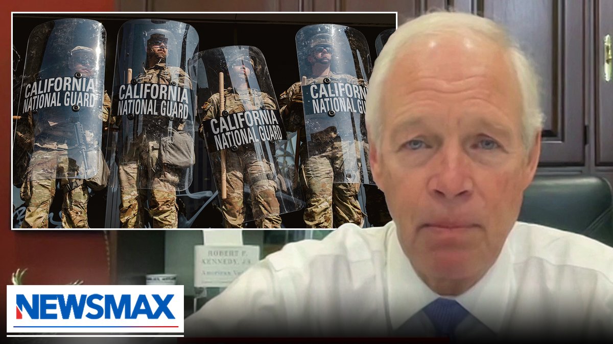 "You need to show a strong police law enforcement presence to prevent violence." — Wisconsin Sen. Ron Johnson supported President Trump's decision to deploy the National Guard amid violent protests in Los Angeles Senator Ron Johnson @Marc_Lotter Alison Maloni