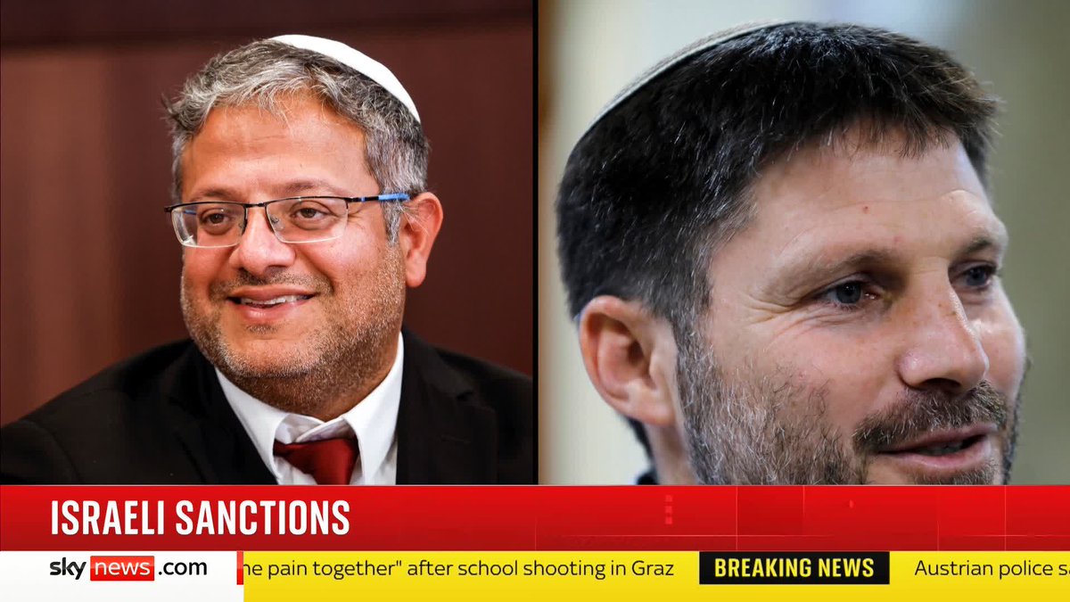 BREAKING: Foreign Office confirms sanctions on Israeli ministers over 'incitements of violence'. 📺 Sky 501, Virgin 602, Freeview 233 and YouTube
