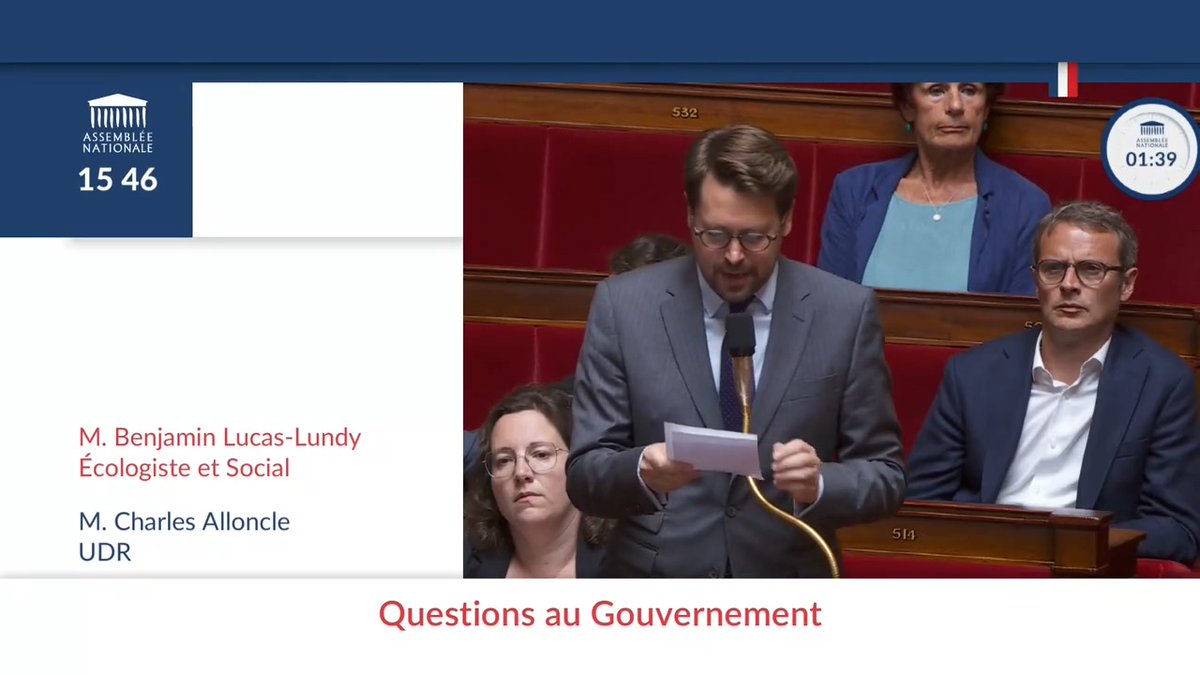 🔴⚡ "Pourquoi M. Netanyahou a-t-il peur d'un petit bateau rempli de farine, de lait pour nourrisson et de médicaments ?" Lance Benjamin LUCAS au gouvernement. #Madleen