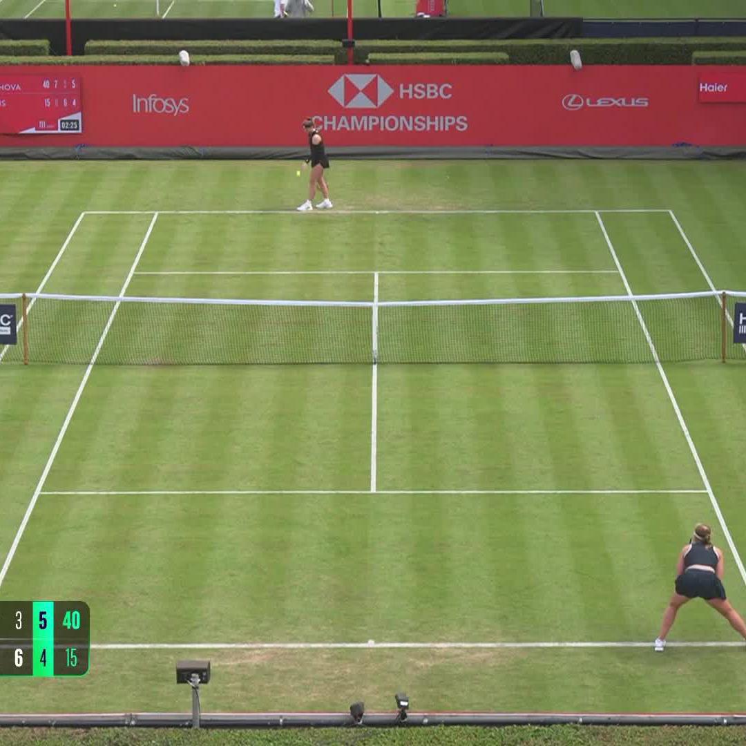 Over on Court ☝️ Karolina Muchova defeats Inglis following the continuation of their match, 7-6(5), 3-6, 6-4. #HSBCChampionships