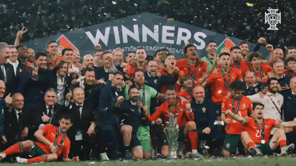 Ainda 𝘀𝗲𝗺 𝗽𝗮𝗹𝗮𝘃𝗿𝗮𝘀. 😮💨🏆 #FazHistória | #NationsLeague