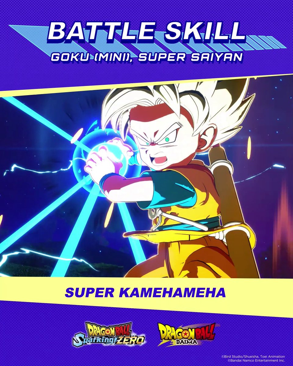He may be small, but his Super Kamehameha hits HARD. Blast off with Goku (Mini) Super Saiyan in DRAGON BALL: Sparking! ZERO - DAIMA Character Pack 1!