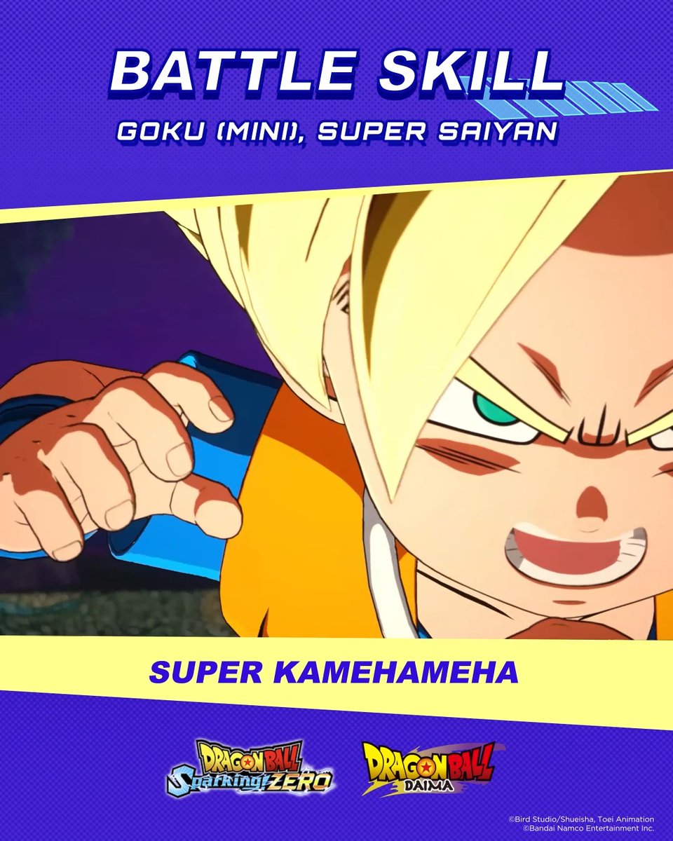 He may be small, but his Super Kamehameha hits HARD. Blast off with Goku (Mini) Super Saiyan in DRAGON BALL: Sparking! ZERO - DAIMA Character Pack 1!