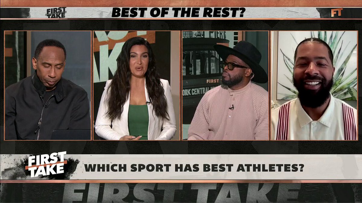 The First Take crew debates which sport produces the best athletes 🤔 Markieff Morris: "Obviously basketball." Stephen A. Smith: "When you talk about pure athleticism… I'm gonna with [Keef] on this." P. K. Subban: "Put LeBron [James] on skates."