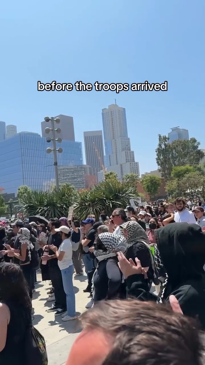 This was the reality of the situation in Los Angeles yesterday. The protests began so peaceful and organized. Community supporting community. It was not until we were met with unprovoked violence from the cops & troops that chaos ensued. We were met with tear gas, rubber bullets, and flashbangs for peacefully practicing our 1st amendment rights. ---- Repost via Asif A..tv