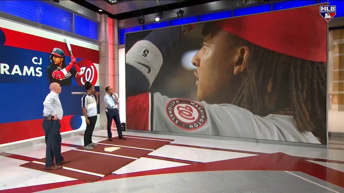 CJ Abrams knows how to start a game with a bang! 💥 The Washington Nationals star shortstop and leadoff man joined us live on #MLBCentral to break down all things hitting.