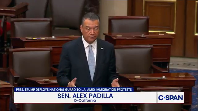 .Senator Alex Padilla on Los Angeles: "It's a crisis that Donald Trump has created and he's doing it to distract from his failed agenda."