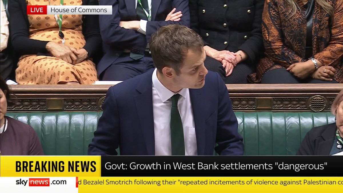 “Appalling rhetoric” from Israeli ministers has led to UK sanctions, says Foreign Office minister Hamish Falconer MP, accusing Ben-Gvir and Smotrich of inciting settler violence in the West Bank. 📺 Sky 501, Virgin 602, Freeview 233 and YouTube