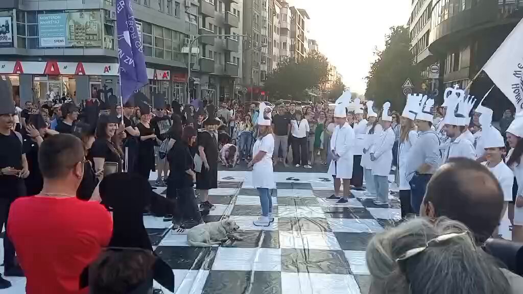 Ovo režim pobediti ne može!❤️🍀💪 Šah tokom jednočasovne blokade raskrsnica u Novom Sadu. NS Zborovi
