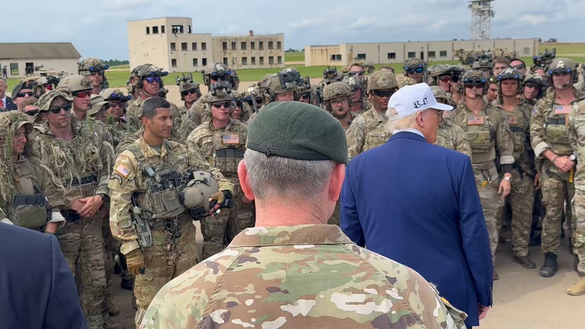 Happening Now at the Holland Drop Zone prior to President Trump’s departure after epic demonstrations…