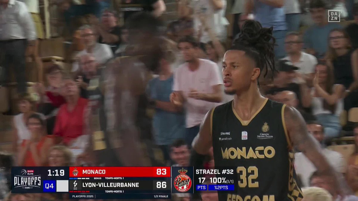 💥 | MATTHEW STRAZEL AND ONE AU MEILLEUR DES MOMENTS POUR AS Monaco Basket 🇲🇨 !! Suivez la fin de la rencontre en direct sur DAZN :