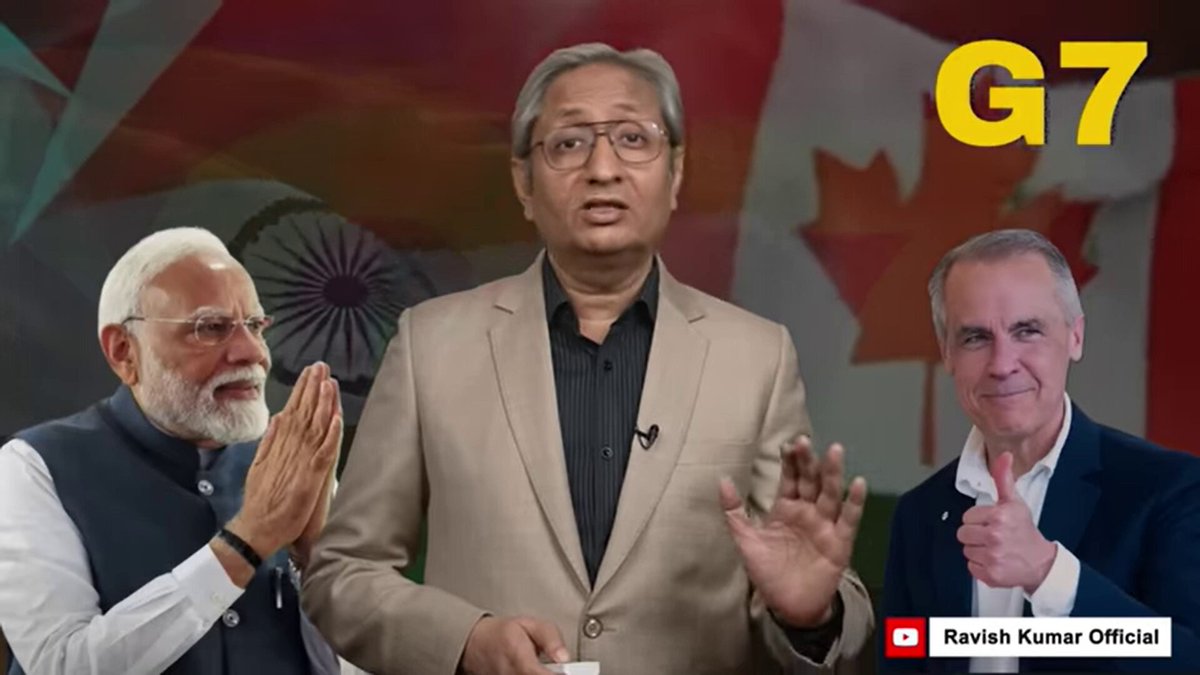 I can't stop laughing Ravish Kumar is crying that Canada did not invite PM Modi with enough love LOL... international relations are not a romance novel Yes, we know Canada hates us. But other G-7 countries told Canada to shut up and beg India to come That's why are so happy